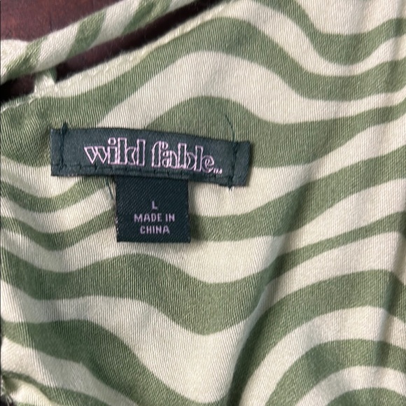 Wild Fable Green Animal Print Maxi Dress Sz L - Picture 11 of 13